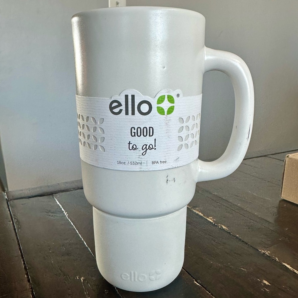 Ello White Ceramic Travel Mug (T4051)